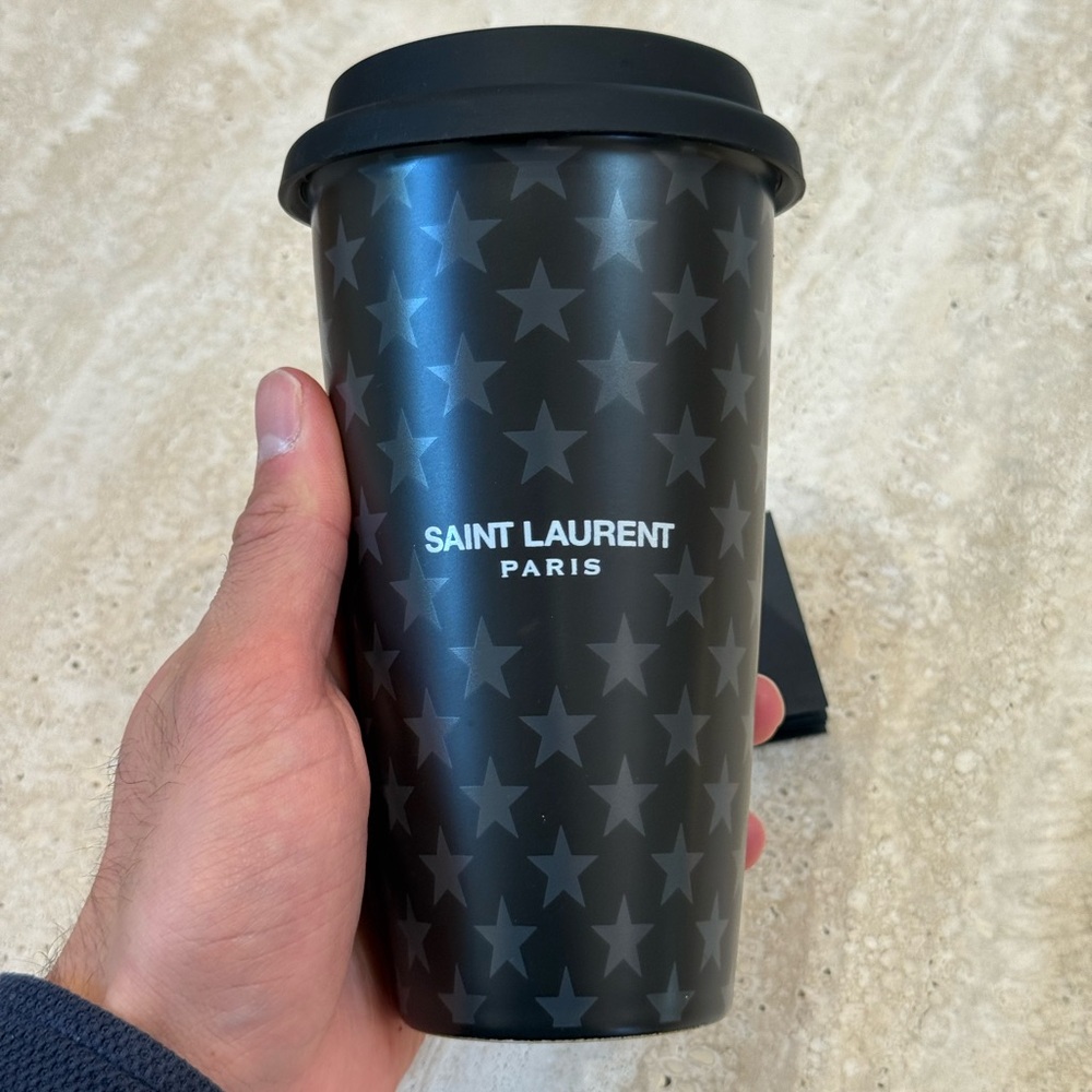 Saint Laurent Black Star Patterned Mug